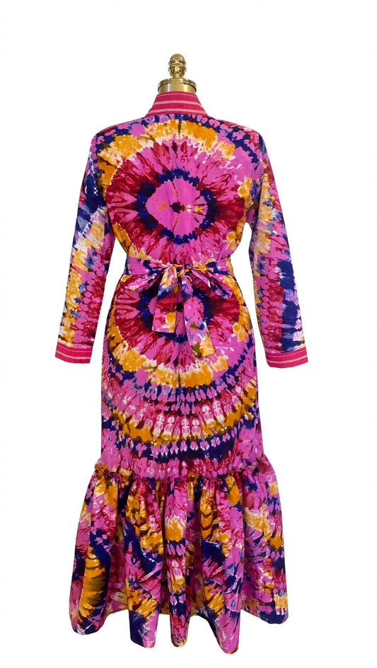 Aisha - Tie-Dye & Aso Oke Maxi Dress