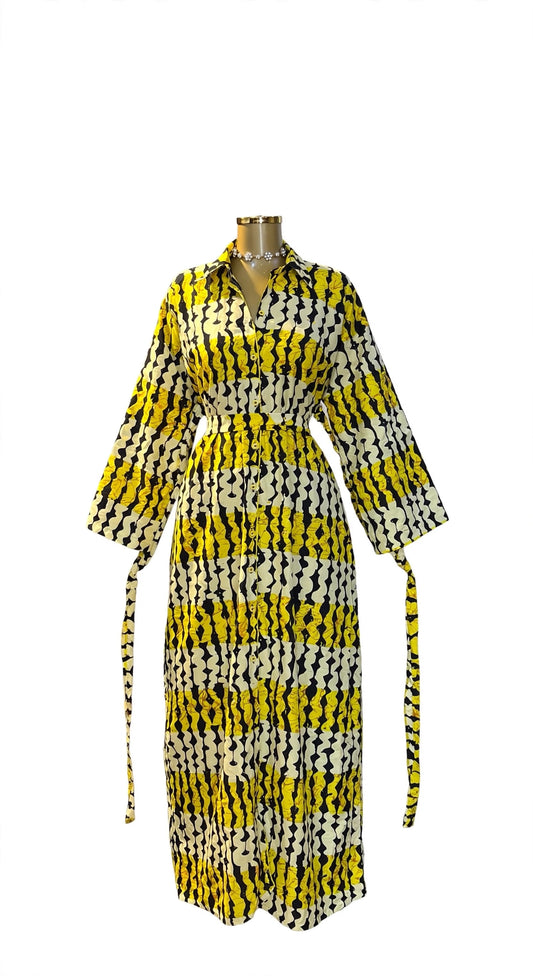Tiwa - African Print Shirt Dress
